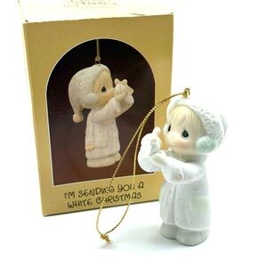 Precious Moments Ornament Vintage I am Sending You a White Christmas 112372